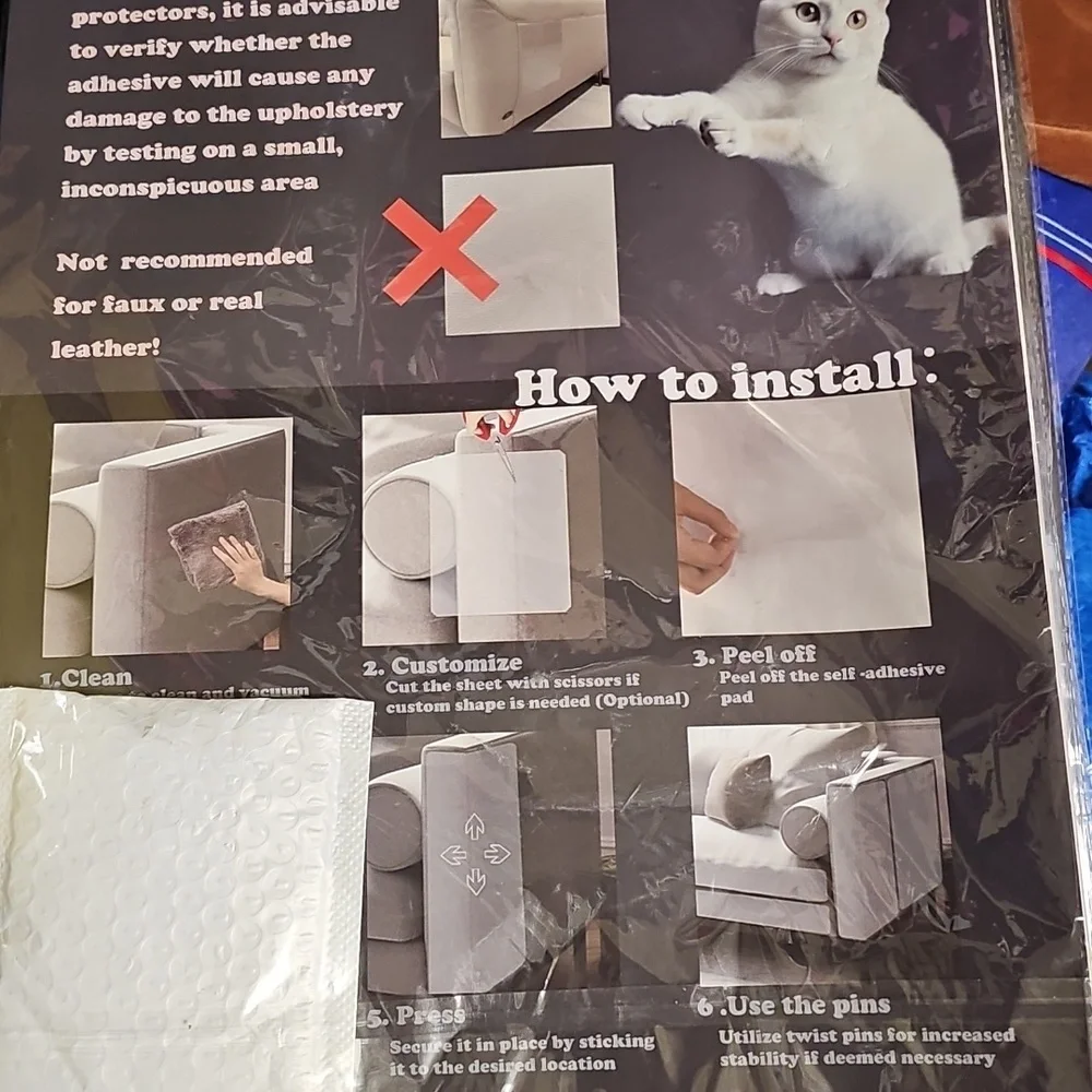 Nwt Cat Training Tape Furniture Protector - Transparent (12 Pack)